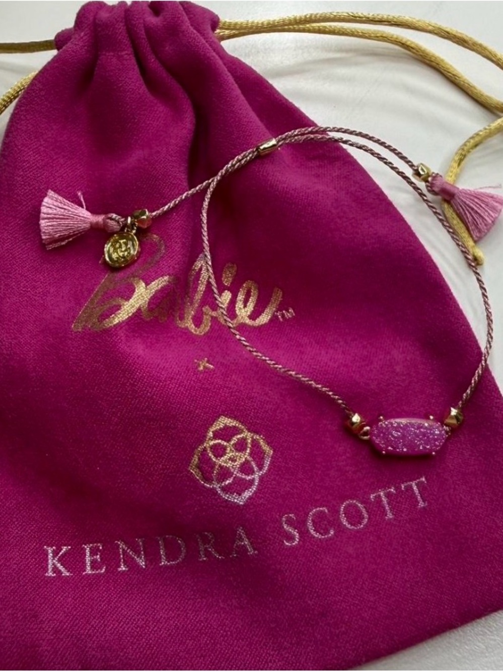 Kendra Scott x Barbie limited Pink Drusy Bracelet